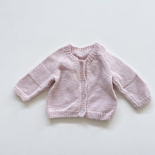 Load image into Gallery viewer, Handmade Lambswool Cardigan Lilac/ Clay (0-3m)

