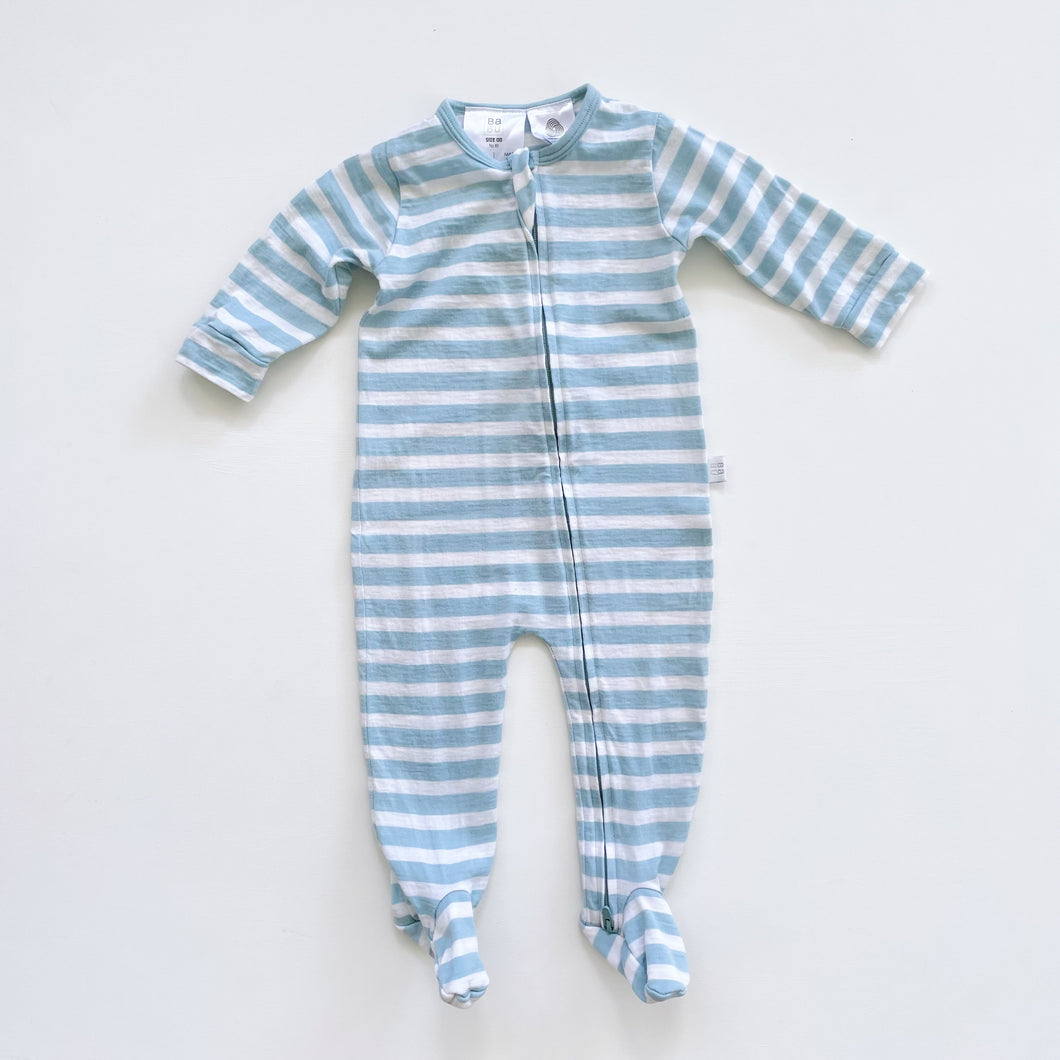 BABU Merino Onesie Blue Stripes (3-6m)