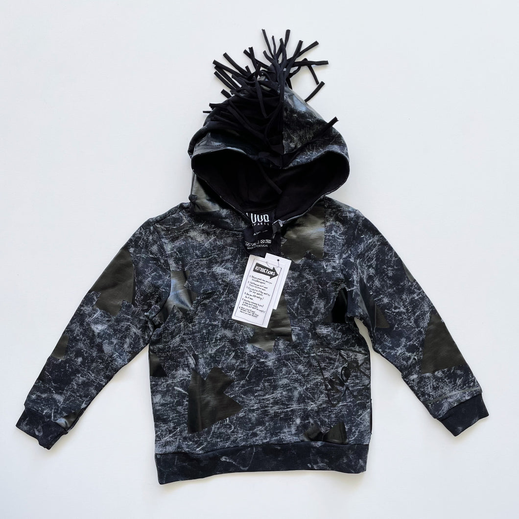 Loud Apparel Organic Tassel Hood Black Wash NEW 3y)