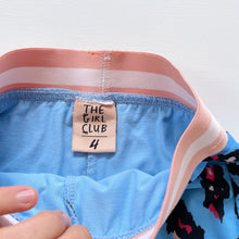 Load image into Gallery viewer, GRLFRND by The Girl Club Blue/Red Leopard Bike Shorts (4y)
