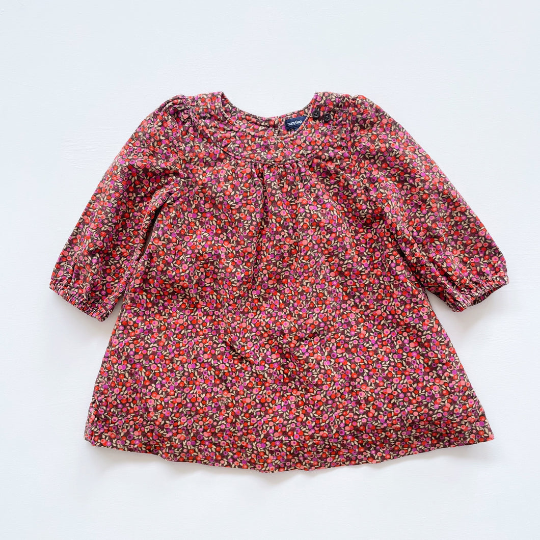 Baby Gap L/S Floral Cord Dress (6-12m)