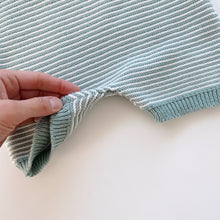 Load image into Gallery viewer, La Coqueta Knitted Overalls Mint Stripes NEW (3y)
