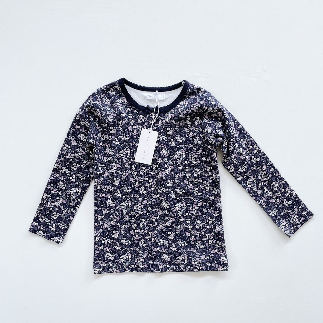 Jamie Kay Organic L/S Navy Floral Top NEW (4y)