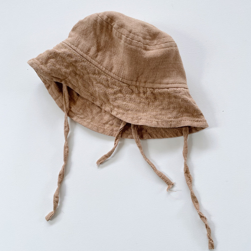 Mumma etc. Bondi Linen Bucket Hat (0-3m)