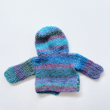 Load image into Gallery viewer, Funky Handmade Knit Cardigan Blue (3-6m)
