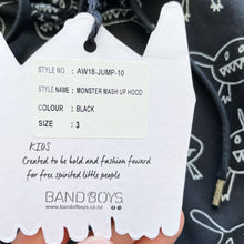 Load image into Gallery viewer, Band of Boys Hooded Jumper Monster Mash Up Black NEW (3y)
