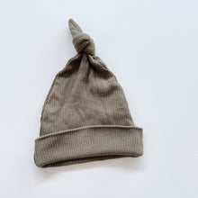 Load image into Gallery viewer, Jamie Kay Organic Cotton/Modal Ribbed Beanie Khaki (2-3y)
