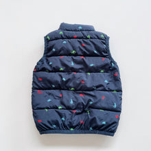 Load image into Gallery viewer, Teeny Weeny Dino Puffer Vest Navy (2y)
