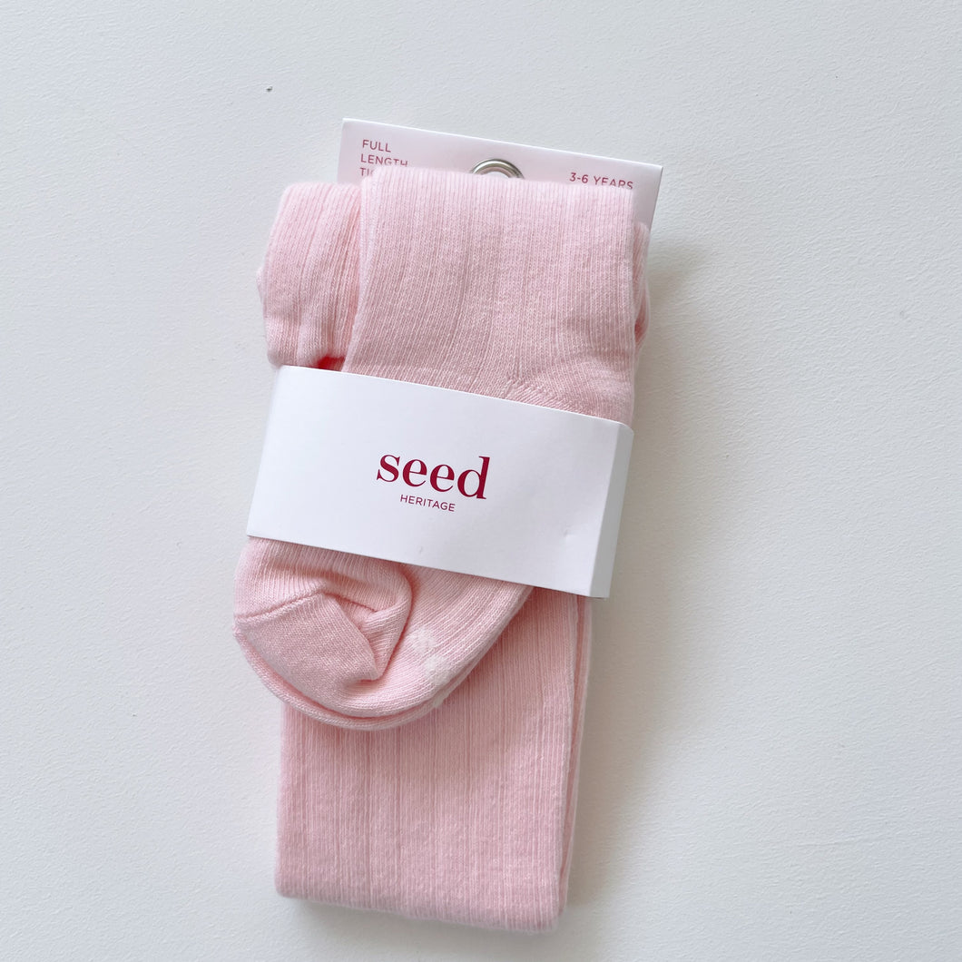 Seed Rib Tights Marshmallow Pink NEW (3-6y)