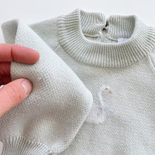 Load image into Gallery viewer, Jamie Kay Jumper Green Swan (3-6m)
