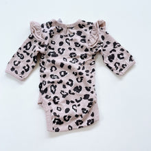 Load image into Gallery viewer, Little Flock of Horrors Merino Bodysuit Leopard (0-3m)
