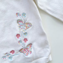 Load image into Gallery viewer, Bébé by Minihaha Cardigan + Hat Bundle Flowers/Butterflies (1y)
