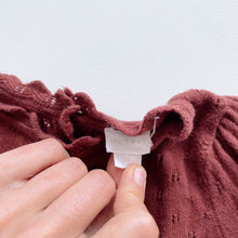 Load image into Gallery viewer, Jamie Kay Knit L/S Romper + Bonnet Painted Cherry (1y)
