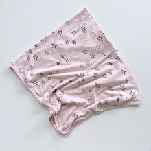 Load image into Gallery viewer, Burrow &amp; Be Organic Large Swaddle Pink Stars (120cm x 120cm)
