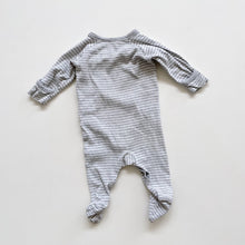 Load image into Gallery viewer, Bonds Footed All-In-One Grey Stripes L/S (0-3m)
