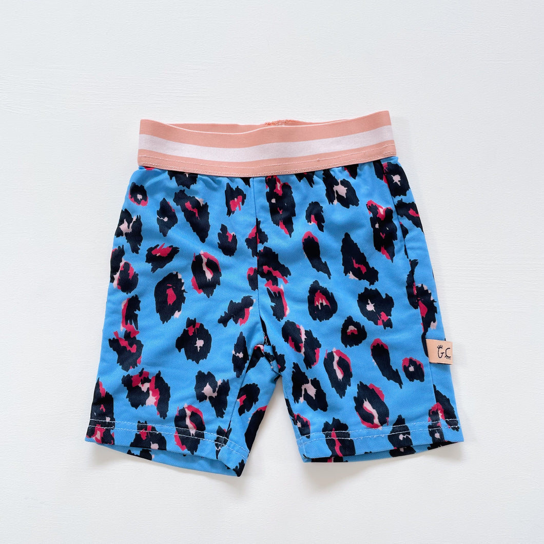 GRLFRND by The Girl Club Blue/Red Leopard Bike Shorts (4y)