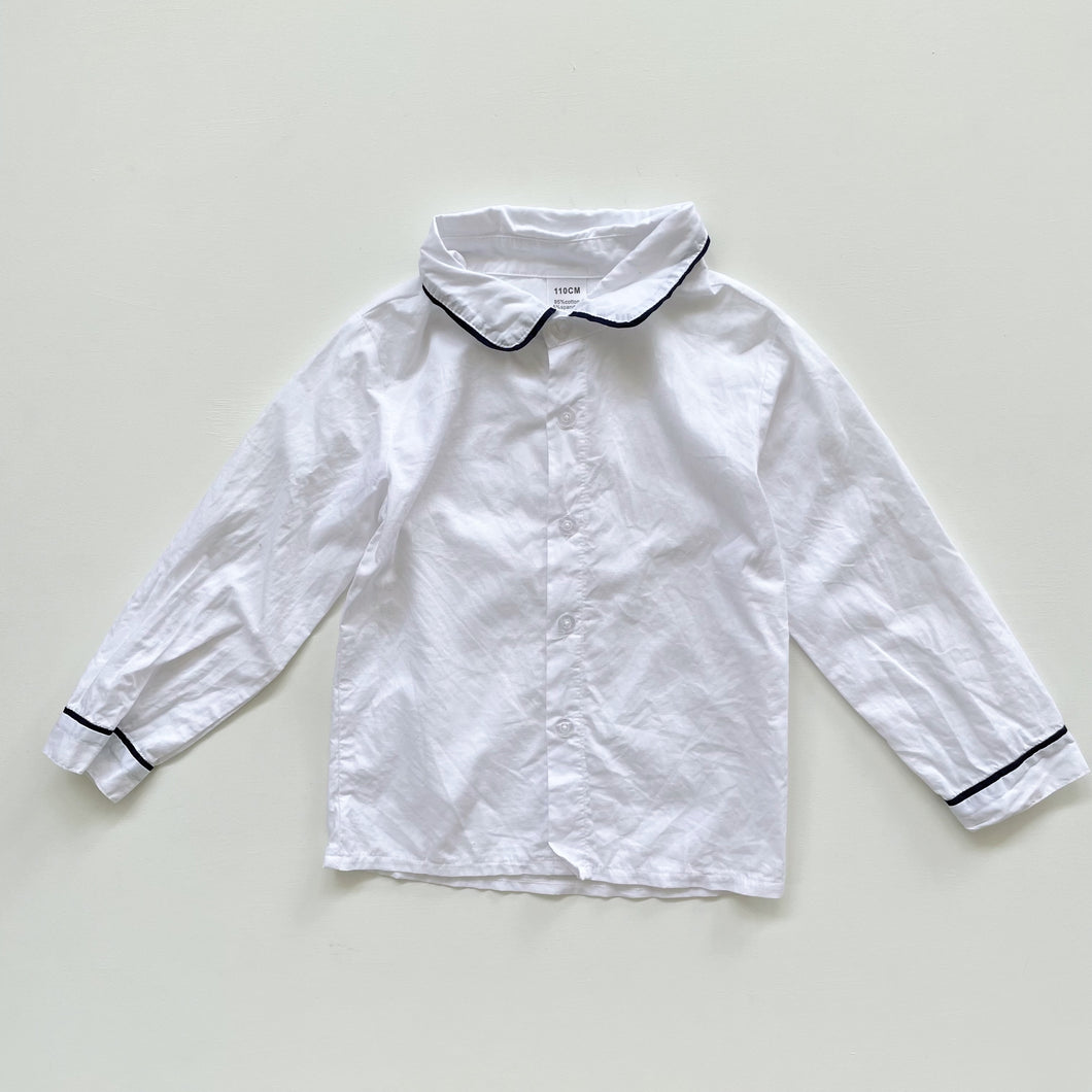 Blue Detailed Collared Shirt (4y)