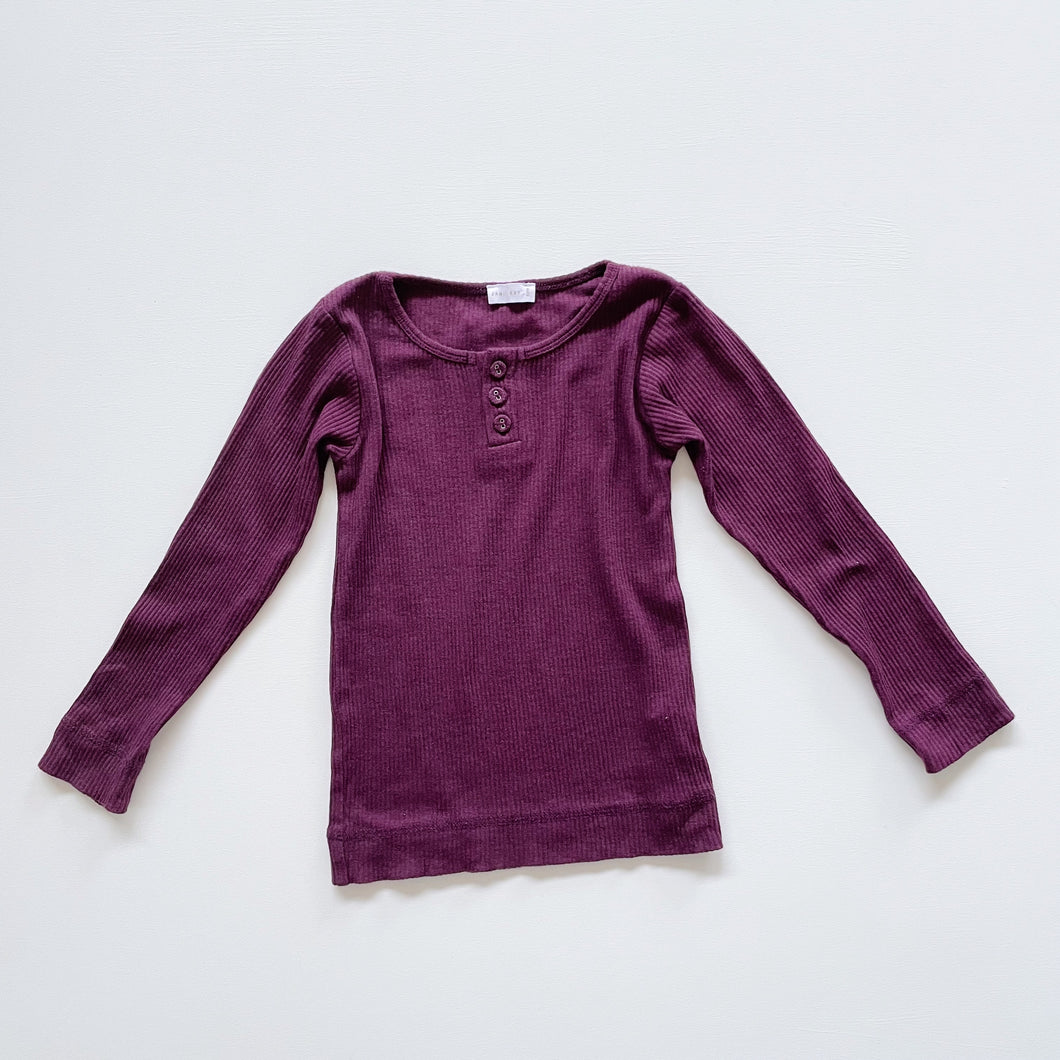 Jamie Kay Organic Rib Henley Top Berry (4y)