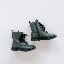 Load image into Gallery viewer, Cotton On Lace Up Combat Boots Green (EU26-27)
