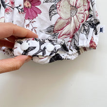 Load image into Gallery viewer, Miss Finns Handmade Romper Fuchsia/Black Floral (3-6m)
