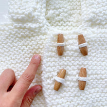 Load image into Gallery viewer, Funky Handmade Knit Cardigan White (3-6m)
