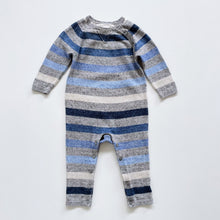 Load image into Gallery viewer, BabyGap Cotton Knit All-In-One Blue Stripes (1y)
