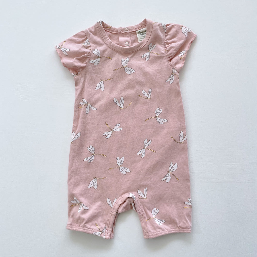 Nature Baby Organic Romper Pink Dragonflies NWOT (0-3m)