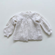 Load image into Gallery viewer, Soft Wool Handmade Cardigan White (3-6m)
