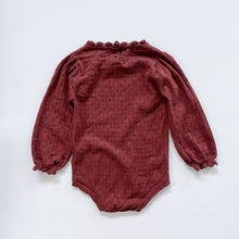 Load image into Gallery viewer, Jamie Kay L/S Knit Romper Painted Cherry (3y)
