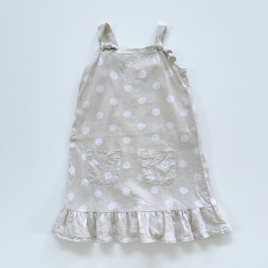 Linen Blend Polka Dot Dress (6y)