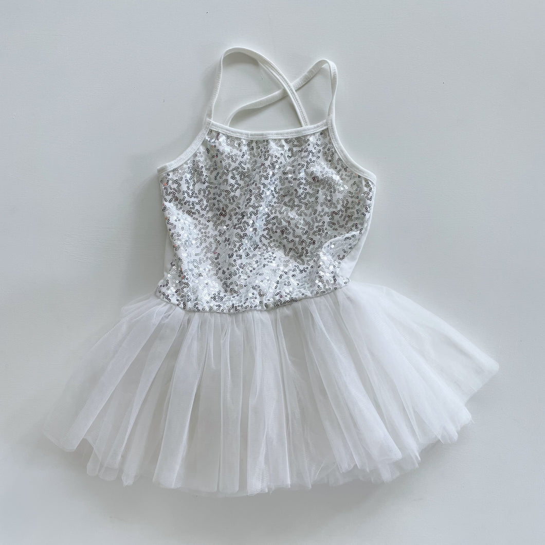 White Tutu Ballerina Bodysuit Dress (4y)