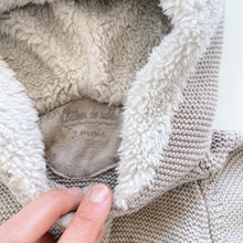 Load image into Gallery viewer, Chateau de Sable Cotton Knit Hooded Cardigan Grey (0-3m)
