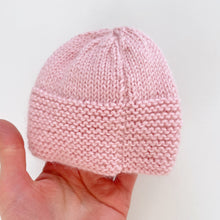 Load image into Gallery viewer, Handmade Wool Knitted Beanie Pink (newborn)
