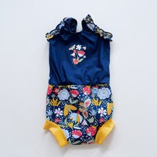 Load image into Gallery viewer, Splash About Happy Nappy Costume Blue Floral (6-12m)

