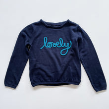 Load image into Gallery viewer, Kiabi Cotton Jumper Navy "Lovely" (4-5y)
