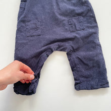 Load image into Gallery viewer, Petit Bateau Lined Cord Overalls Navy Blue (0-3m)
