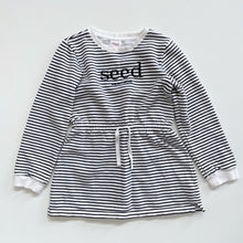 Load image into Gallery viewer, Seed L/S Jersey Dress Navy Stripes NWOT (9y)
