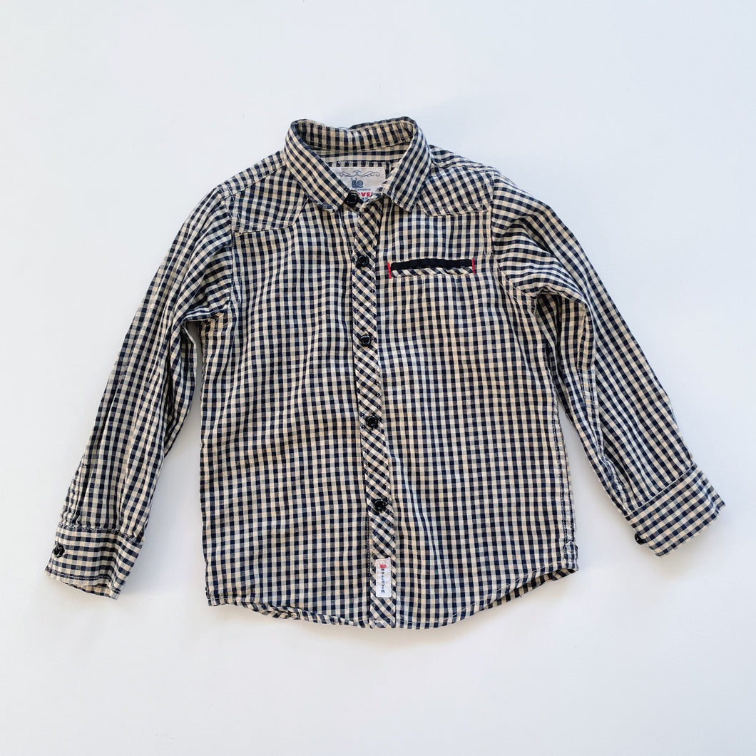 Beige/Black Check L/S Shirt (3y)