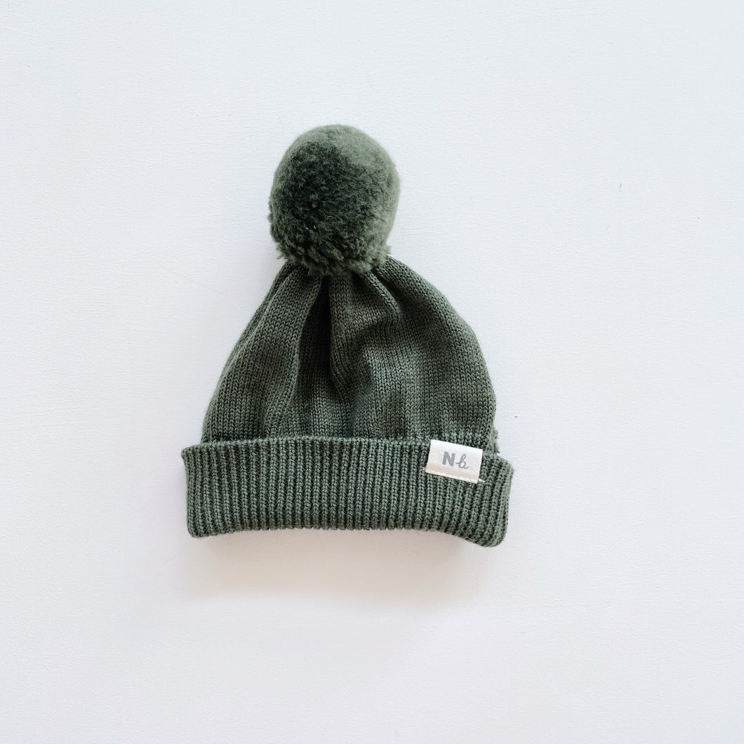 Nature Baby Merino Beanie Green (6-12m)