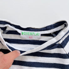 Load image into Gallery viewer, Wovenplay Navy Stripe L/S Top (4y)
