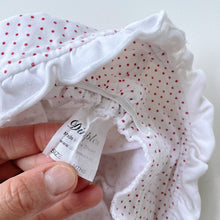 Load image into Gallery viewer, Dimples Sun Hat Red Dots (3-6m)
