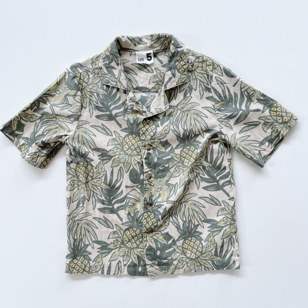 Cotton On Pineapple Cotton/Linen Shirt (5y)