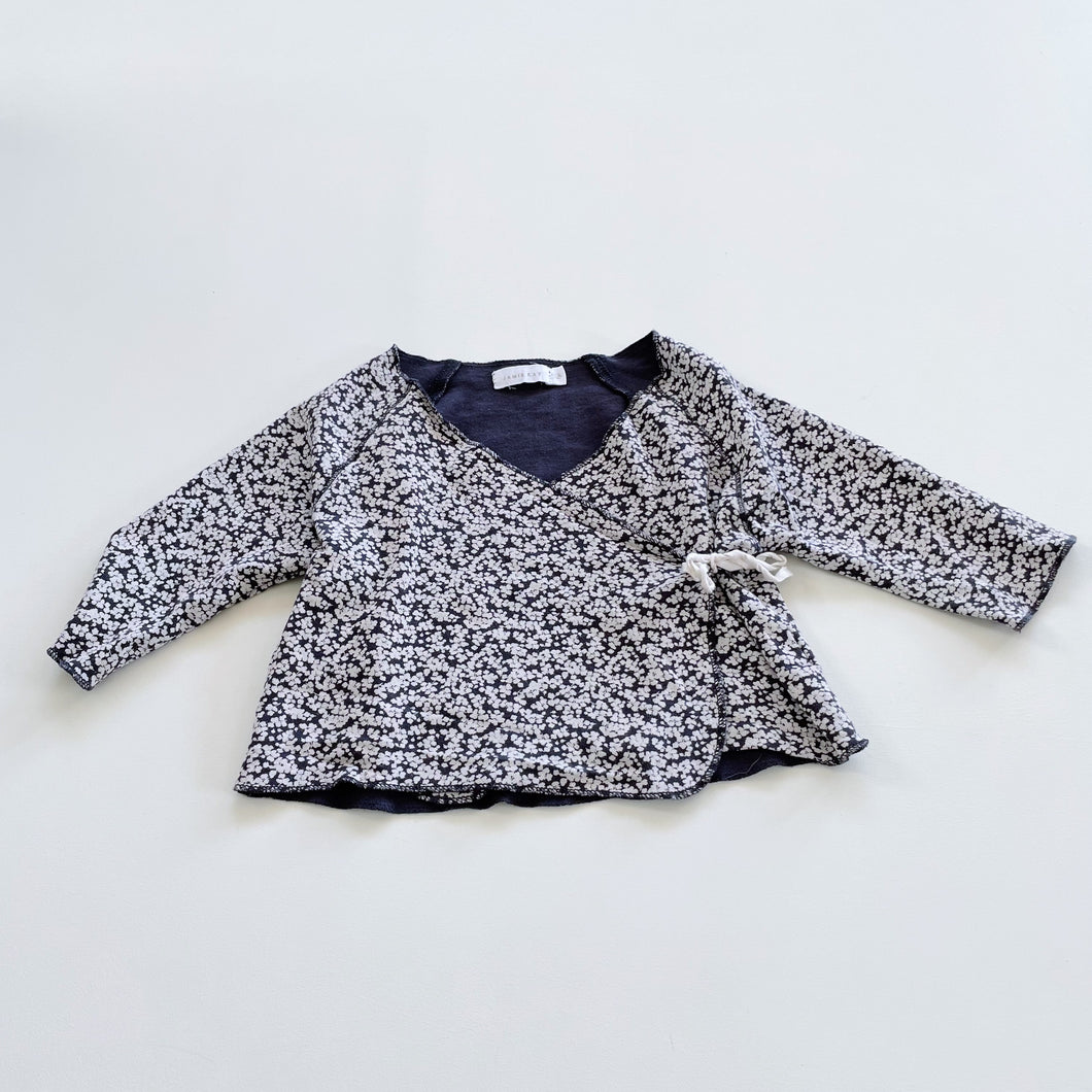 Jamie Kay Organic Kimono Top Blue Floral (1y)