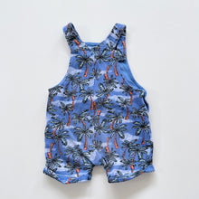 Load image into Gallery viewer, Dymples Palm Trees Shortalls Blue (12-18m)
