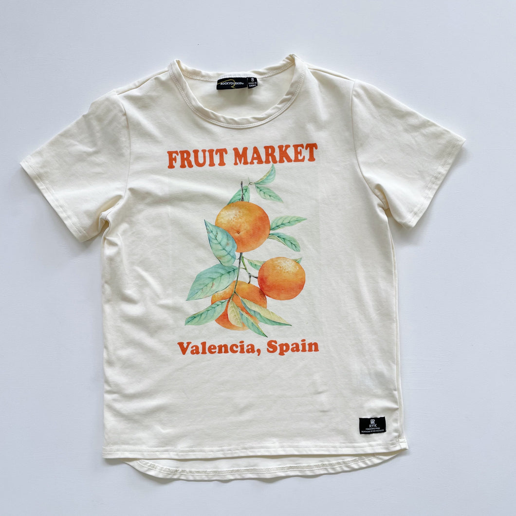 Rock Your Kid Fruit Market T-Shirt Cream NWOT (8y)