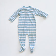 Load image into Gallery viewer, BABU Merino Onesie Blue Stripes (3-6m)
