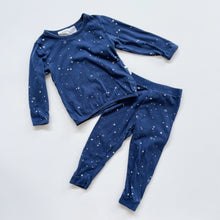 Load image into Gallery viewer, Woolbabe PJs Set Navy Starry Night (2y)
