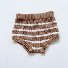 Load image into Gallery viewer, Grown Organic Cotton Knit Bloomer Tan/Beige Stripe (12-18m)
