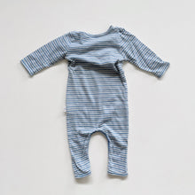 Load image into Gallery viewer, BABU Merino All-In-One Blue Stripes (3-6m)
