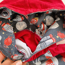 Load image into Gallery viewer, Handmade Red/Rocket Pattern Hoodie (4y)
